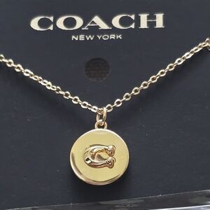Coach Gold Coin Pendant Necklace